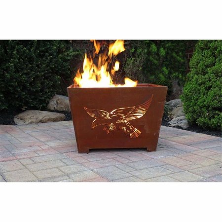 GARDENCONTROL Eagle Fire Basket, Rust Metal GA2659161